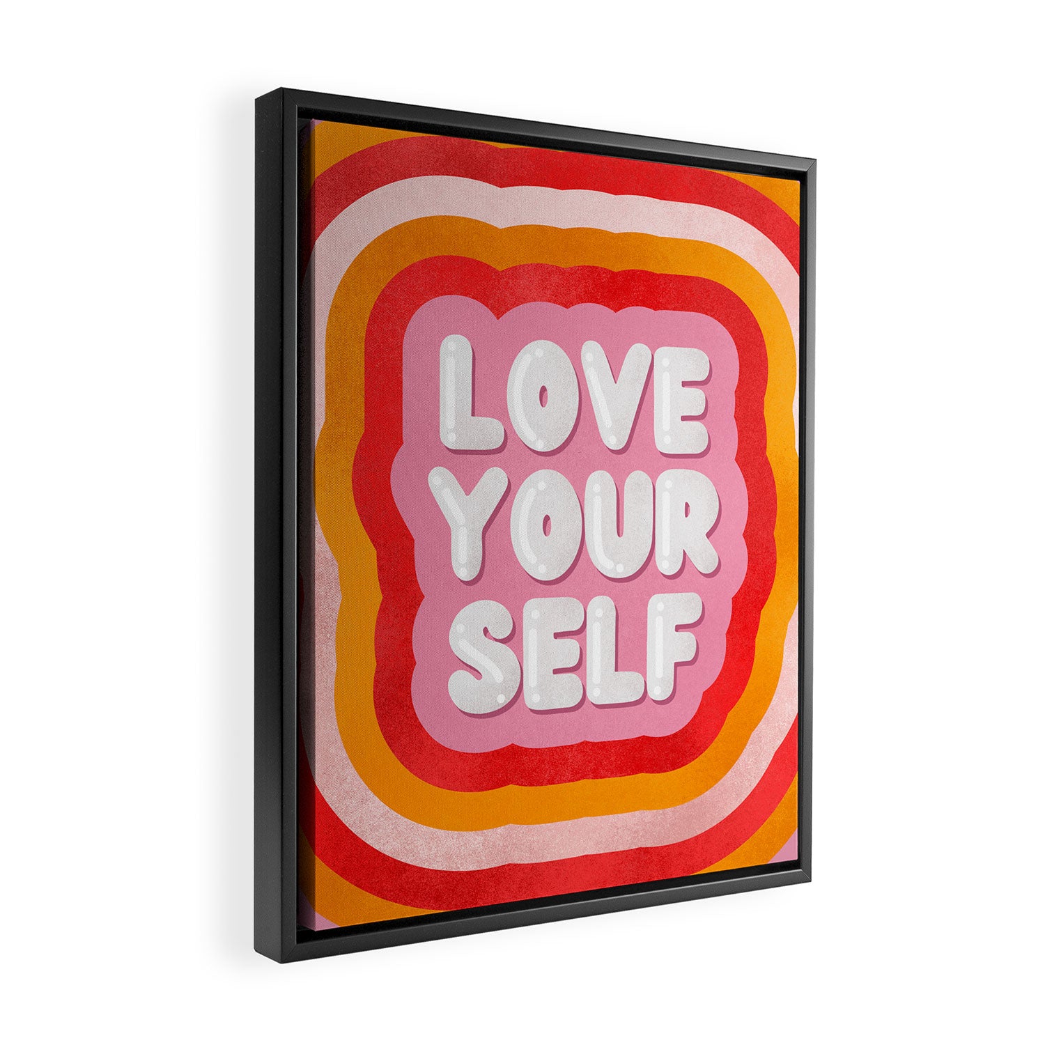 Love Yourself retro type Framed Canvas Print Gallery Image 2