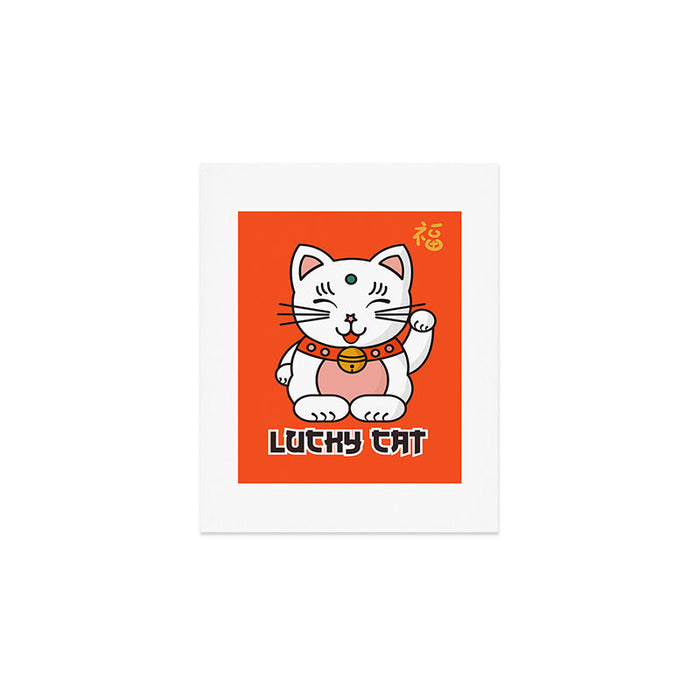 Lucky Cat Illustration Art Print Gallery Image 1