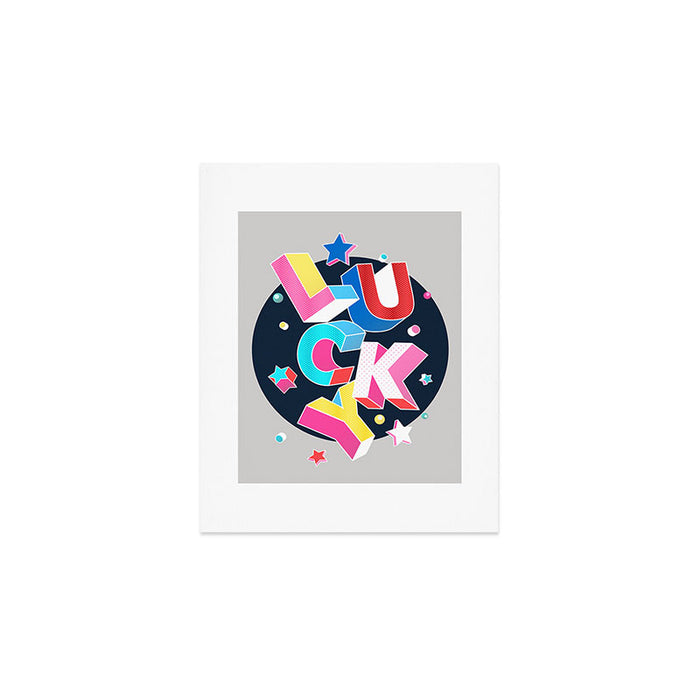 LUCKY Typography Art Print Gallery Image 1