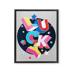 LUCKY Typography Framed Canvas Print Gallery Image 8