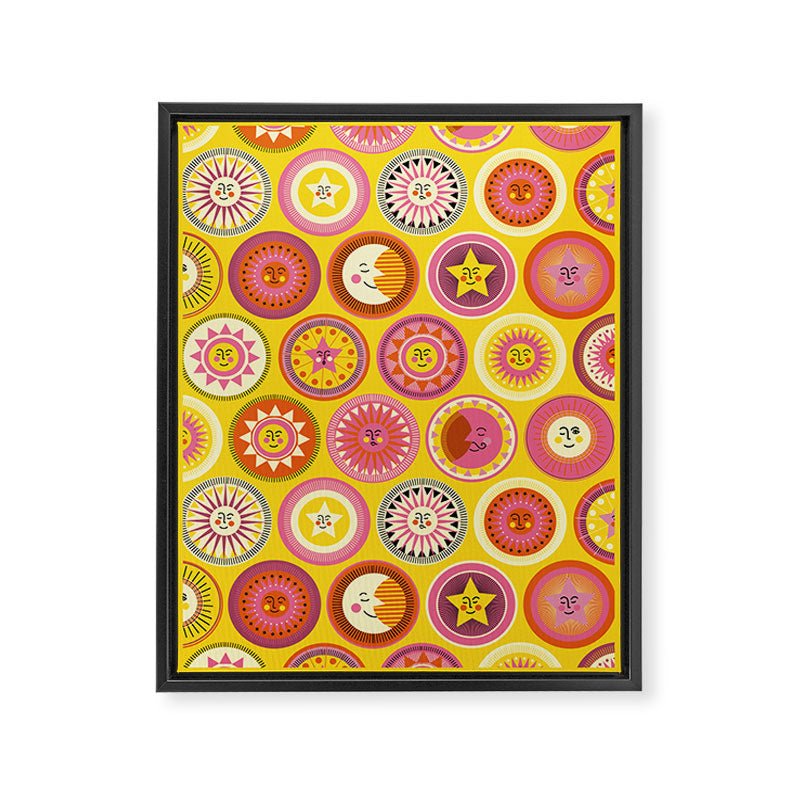 Many faces of Sun, Moon and Stars Framed Canvas Print Gallery Image 8