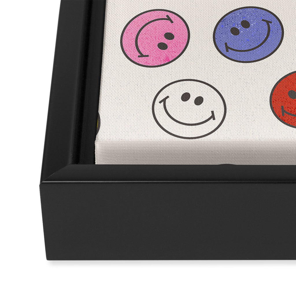 Many Happy Smileys Framed Canvas Print Gallery Image 3