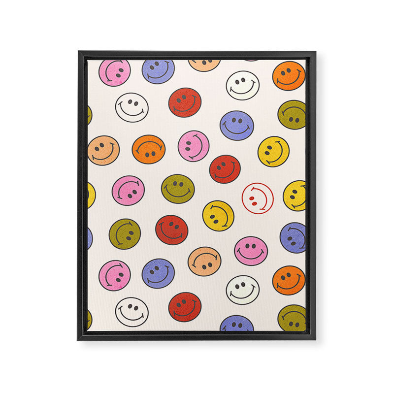 Many Happy Smileys Framed Canvas Print Gallery Image 8