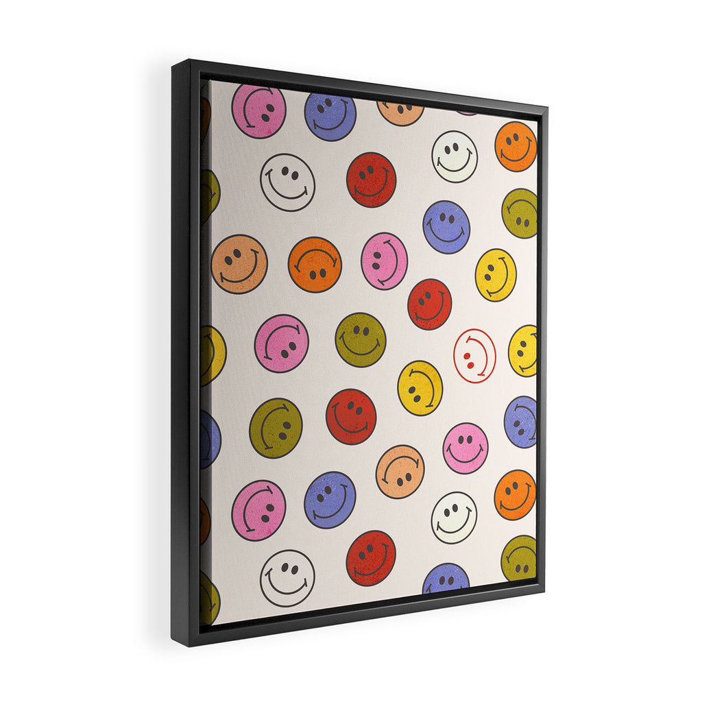 Many Happy Smileys Framed Canvas Print Gallery Image 2
