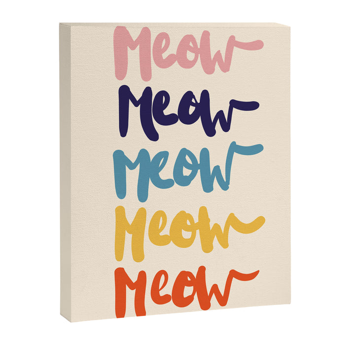 Meow Meow says the cat - typography Canvas Print Gallery Image 1