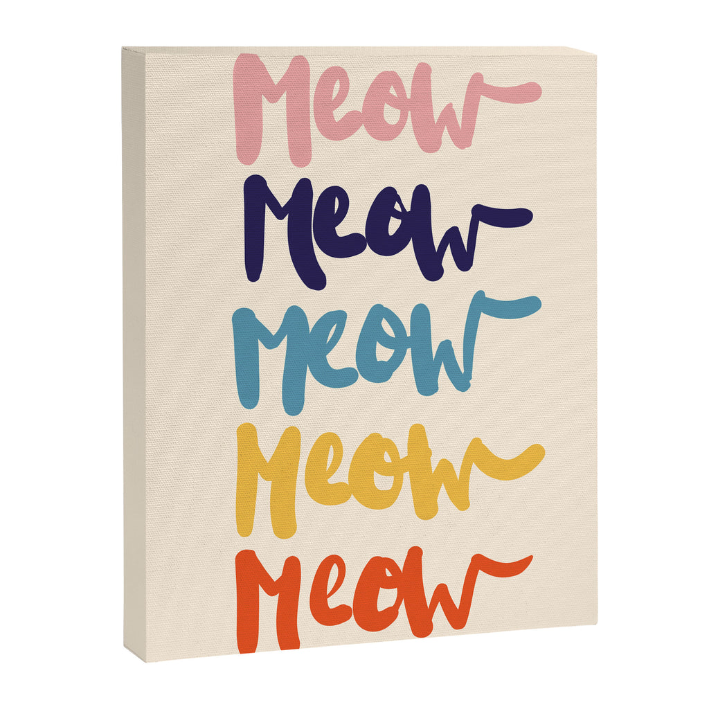 Meow Meow says the cat - typography Canvas Print Gallery Image 8