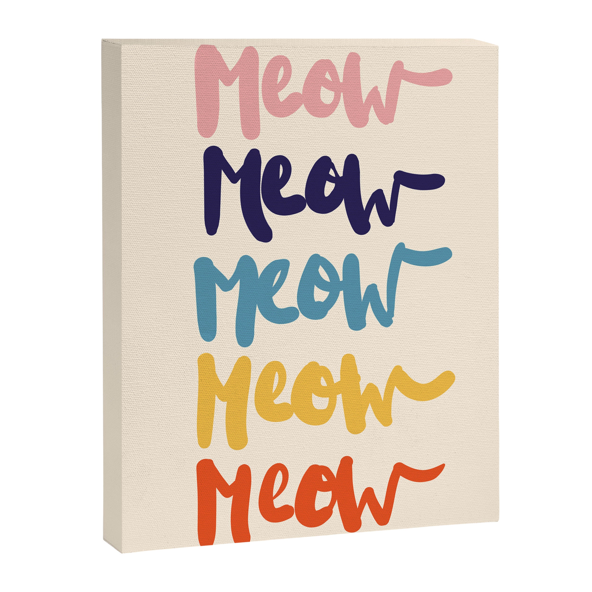 Meow Meow says the cat - typography Canvas Print Gallery Image 8