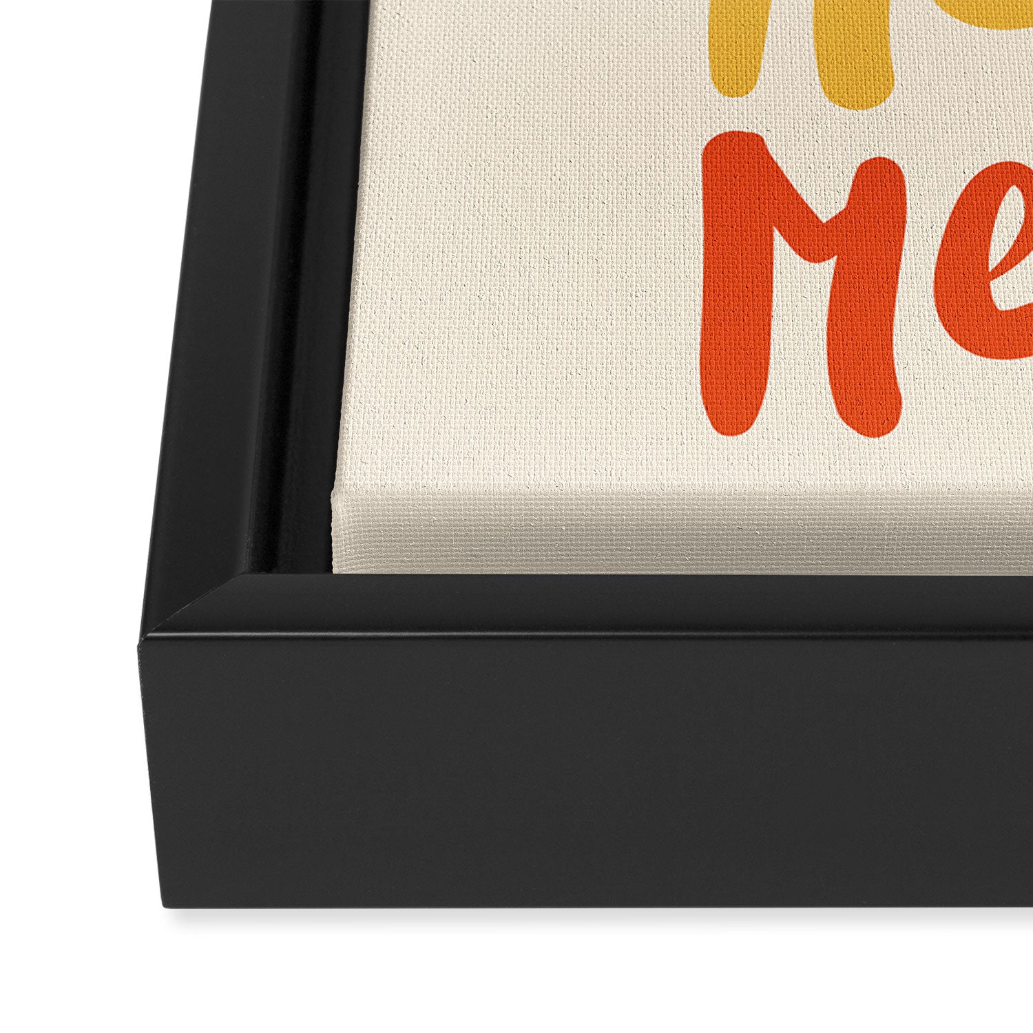 Meow Meow says the cat - typography Framed Canvas Print Gallery Image 3