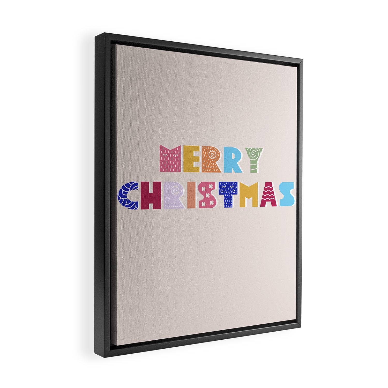 MERRY CHRISTMAS Framed Canvas Print Gallery Image 2