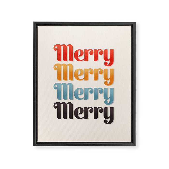 Merry typography Framed Canvas Print Gallery Image 1