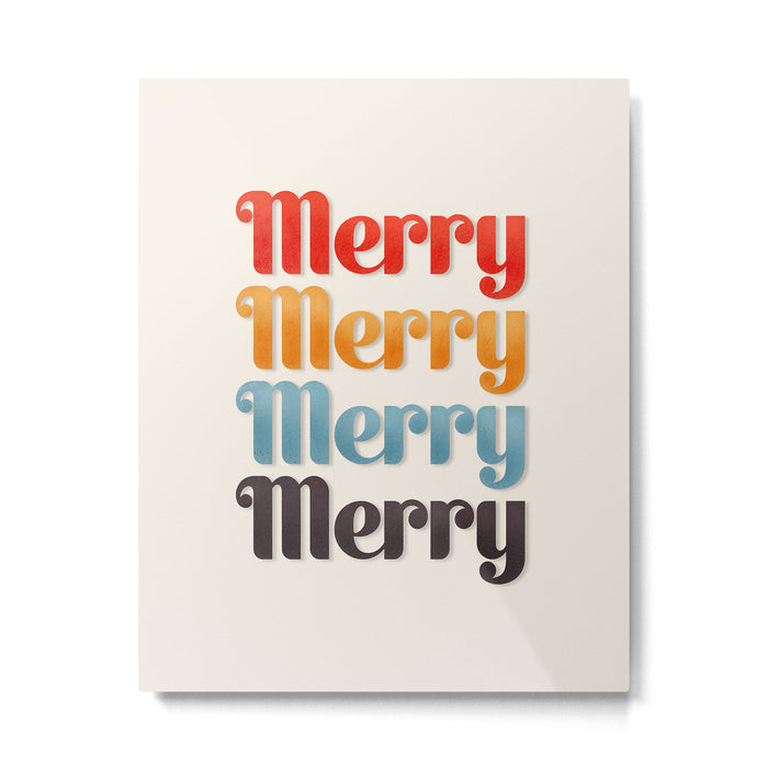 Merry typography Metal Print Gallery Image 1