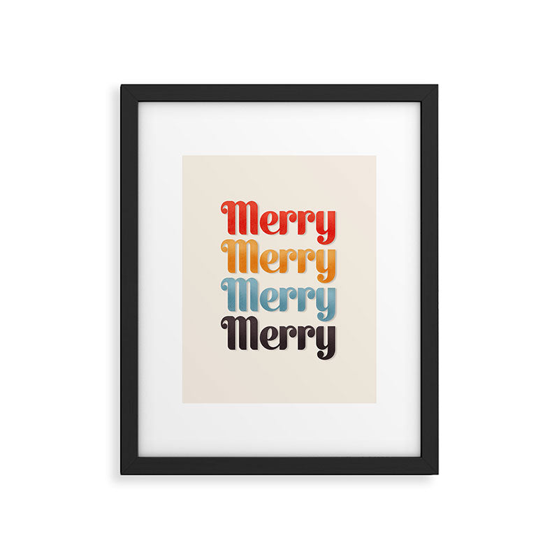 Merry typography Framed Art Print Gallery Image 6