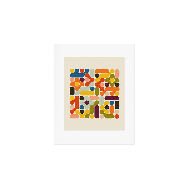 Mid Century Vivid Abstract Art Print Gallery Image 1