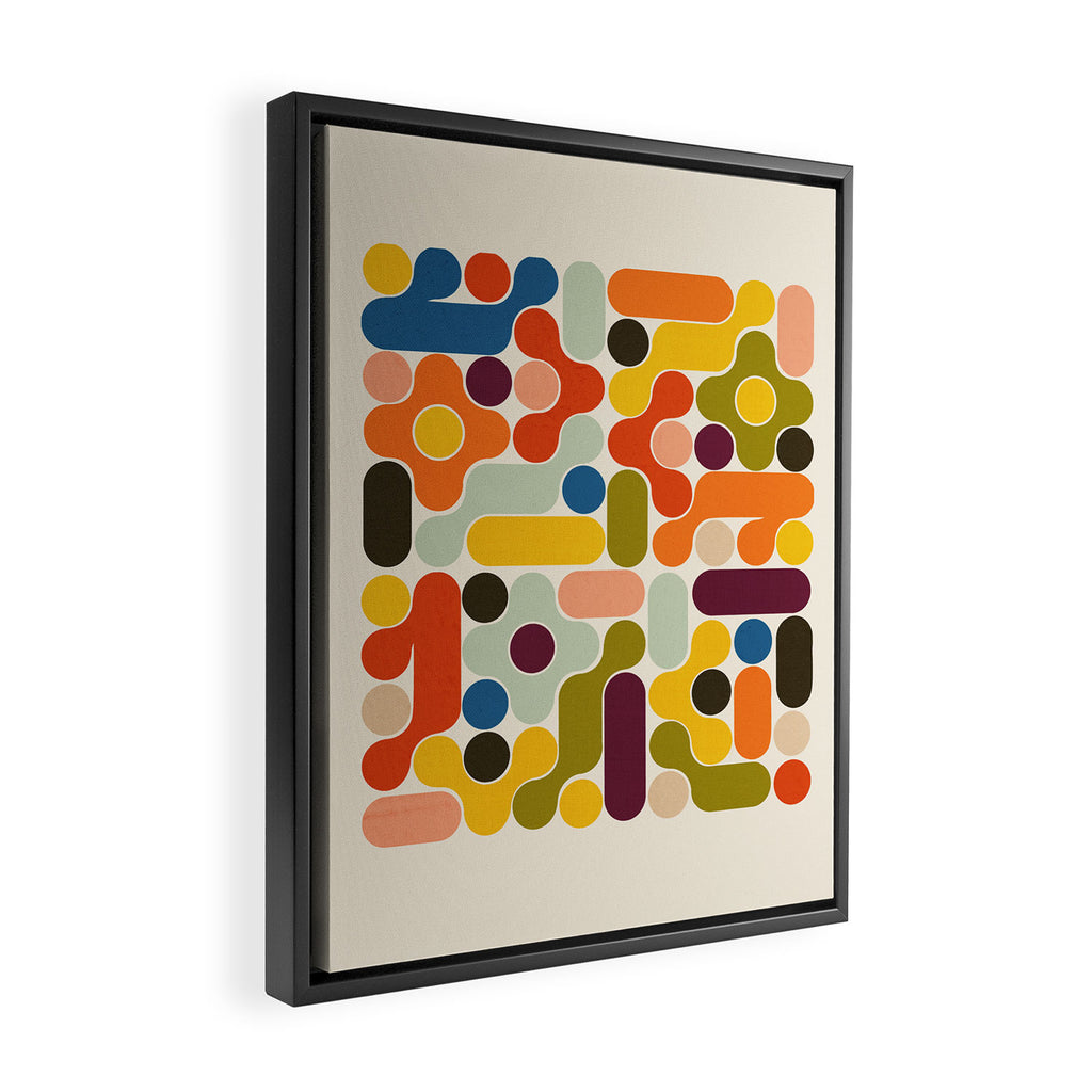 Mid Century Vivid Abstract Framed Canvas Print Gallery Image 2