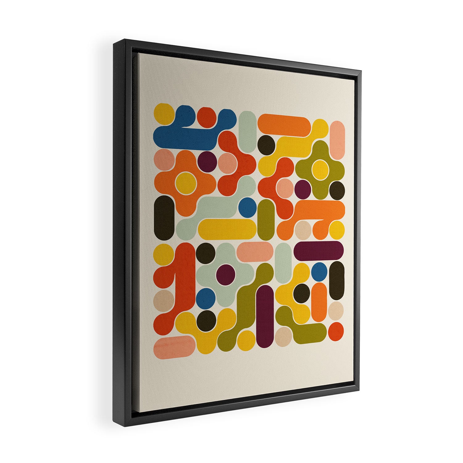 Mid Century Vivid Abstract Framed Canvas Print Gallery Image 2