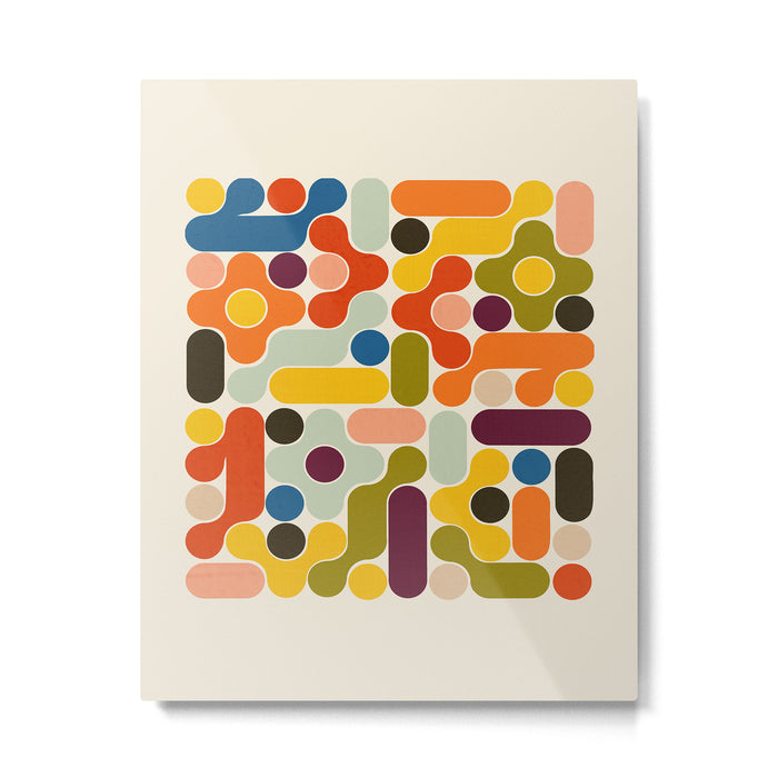 Mid Century Vivid Abstract Metal Print Gallery Image 1