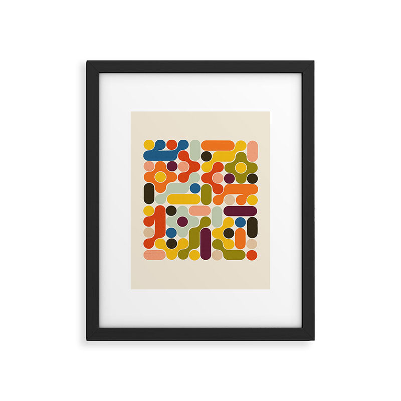 Mid Century Vivid Abstract Framed Art Print Gallery Image 4