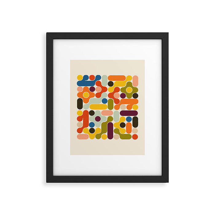 Mid Century Vivid Abstract Framed Art Print Gallery Image 1