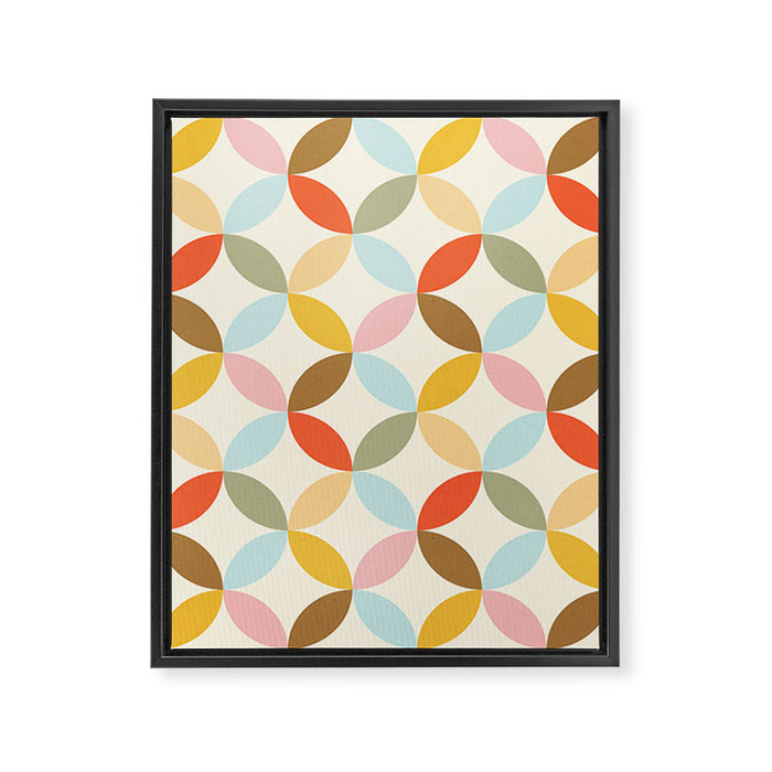  Mid-Century Mod Retro Pattern Framed Canvas Print Gallery Image 1