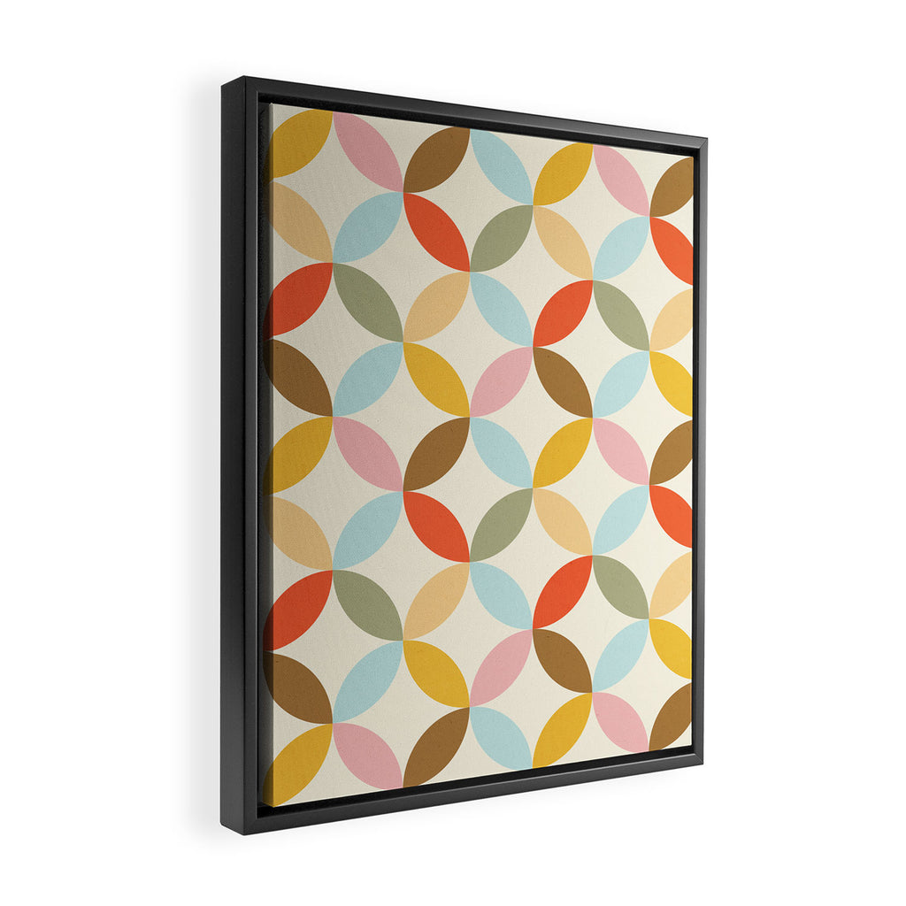  Mid-Century Mod Retro Pattern Framed Canvas Print Gallery Image 2