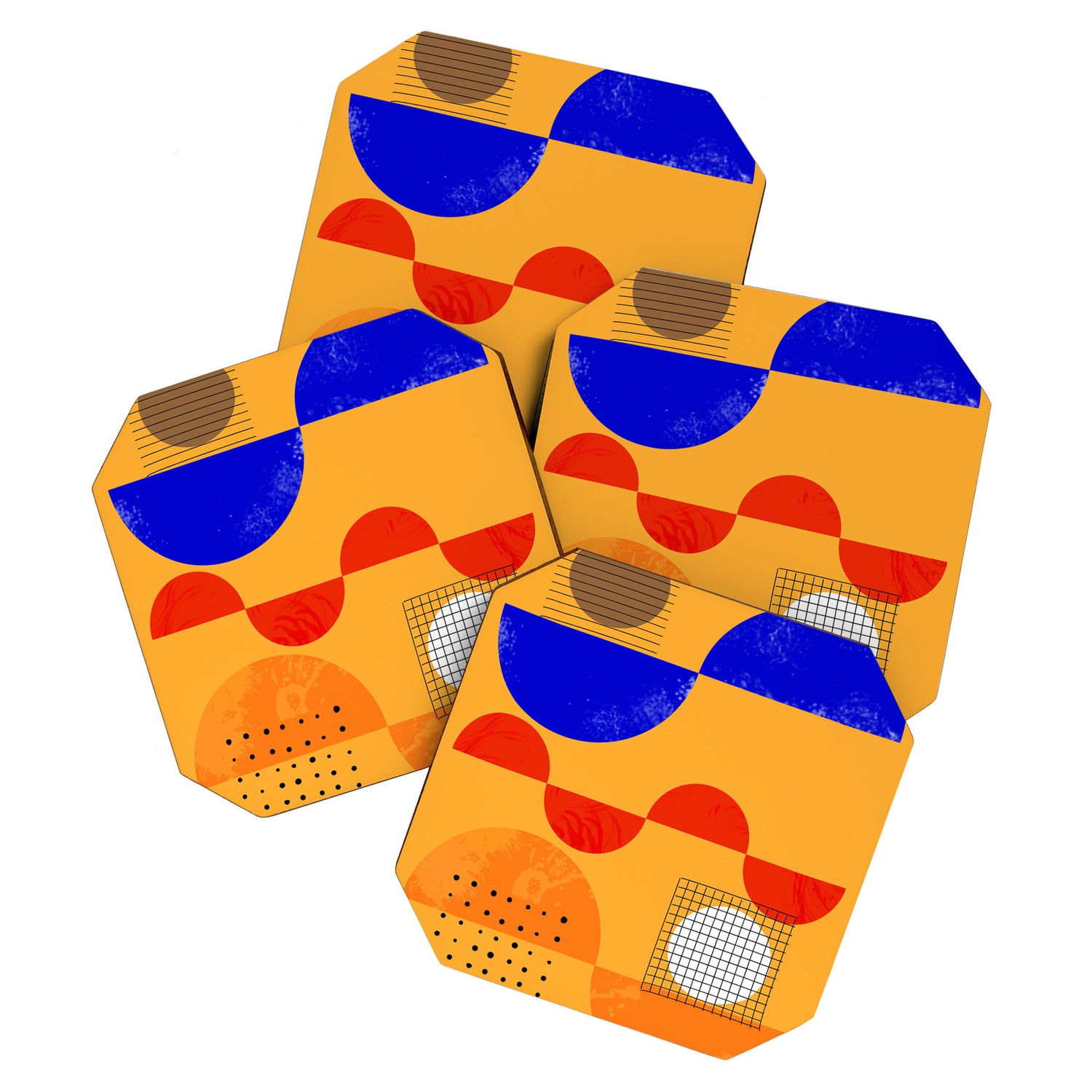 Mid-century shapes abstract no7 Coaster Gallery Image 1