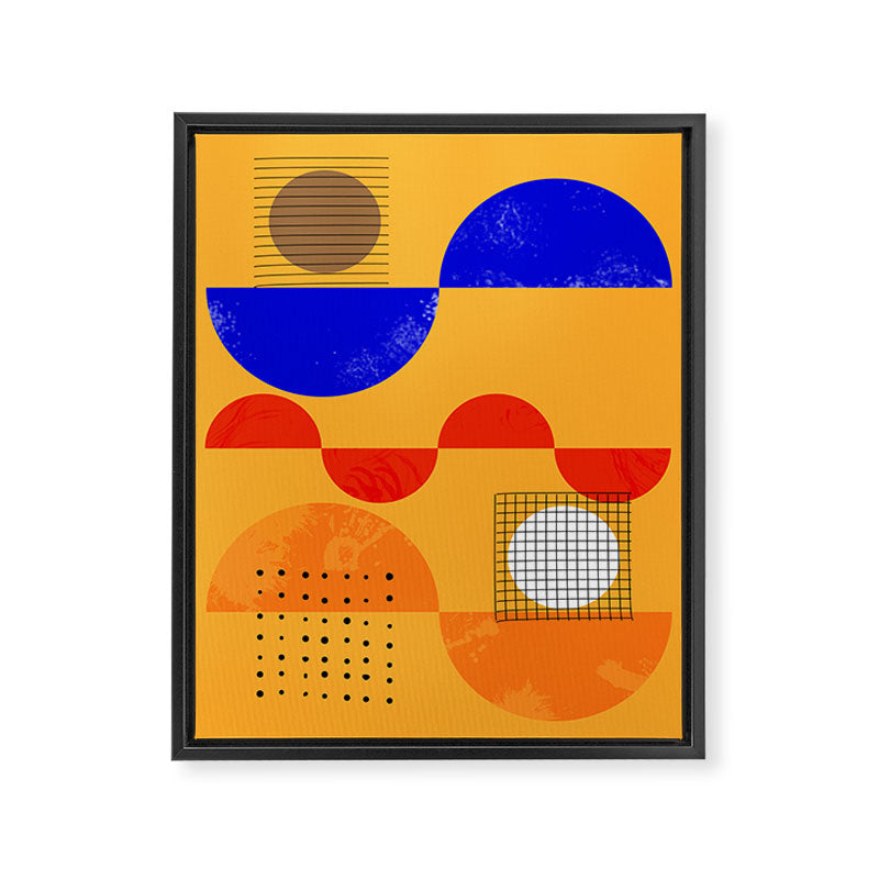 Mid-century shapes abstract no7 Framed Canvas Print Gallery Image 8