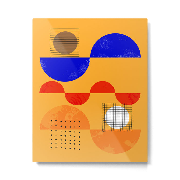 Mid-century shapes abstract no7 Metal Print Gallery Image 1