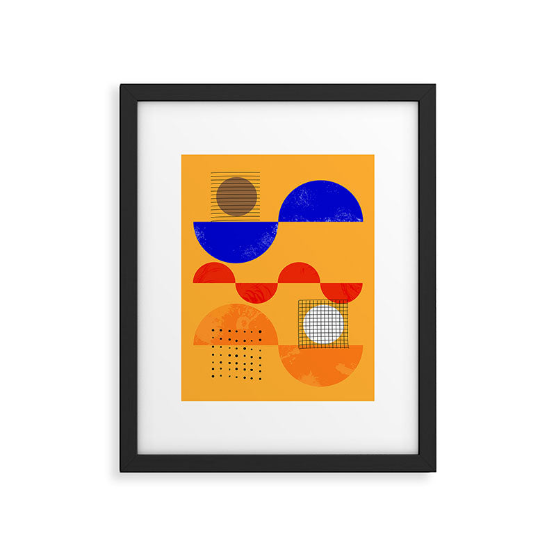 Mid-century shapes abstract no7 Framed Art Print Gallery Image 6