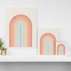 Minimalist colorful rainbow lines  Canvas Print Gallery Image 3