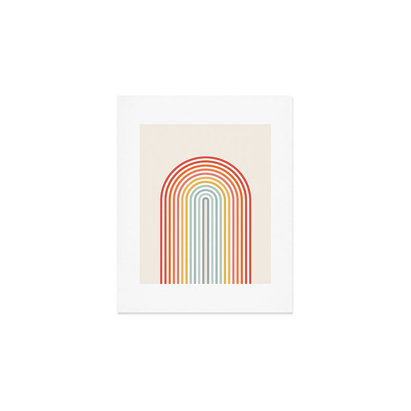 Minimalist colorful rainbow lines  Art Print Gallery Image 1
