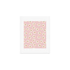 Minimalistic Festive Snowmen On Pink Art Print Gallery Image 1