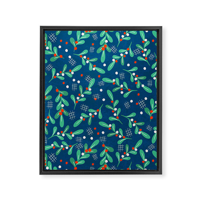 Misseltoe -  christmas pattern no1 Framed Canvas Print Gallery Image 8