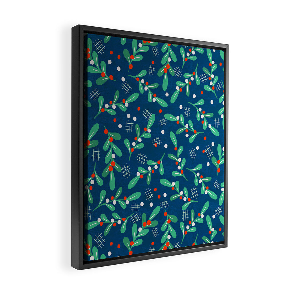 Misseltoe -  christmas pattern no1 Framed Canvas Print Gallery Image 2