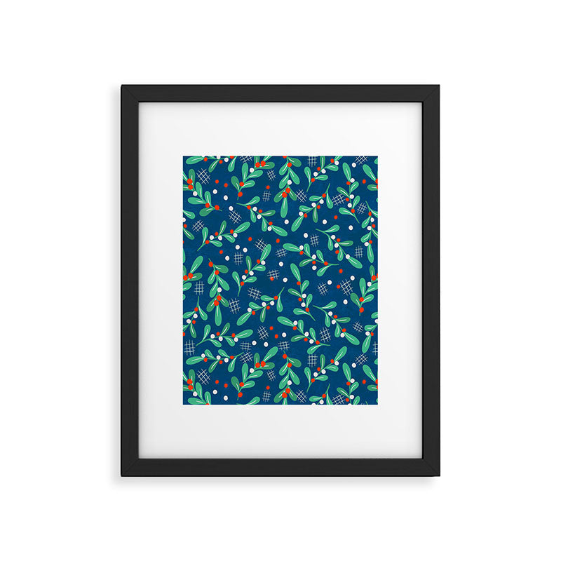 Misseltoe -  christmas pattern no1 Framed Art Print Gallery Image 6
