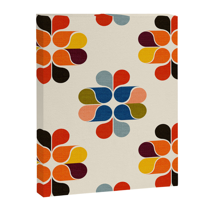 Mod Retro Floral Geometry in Multicolor Canvas Print Gallery Image 1