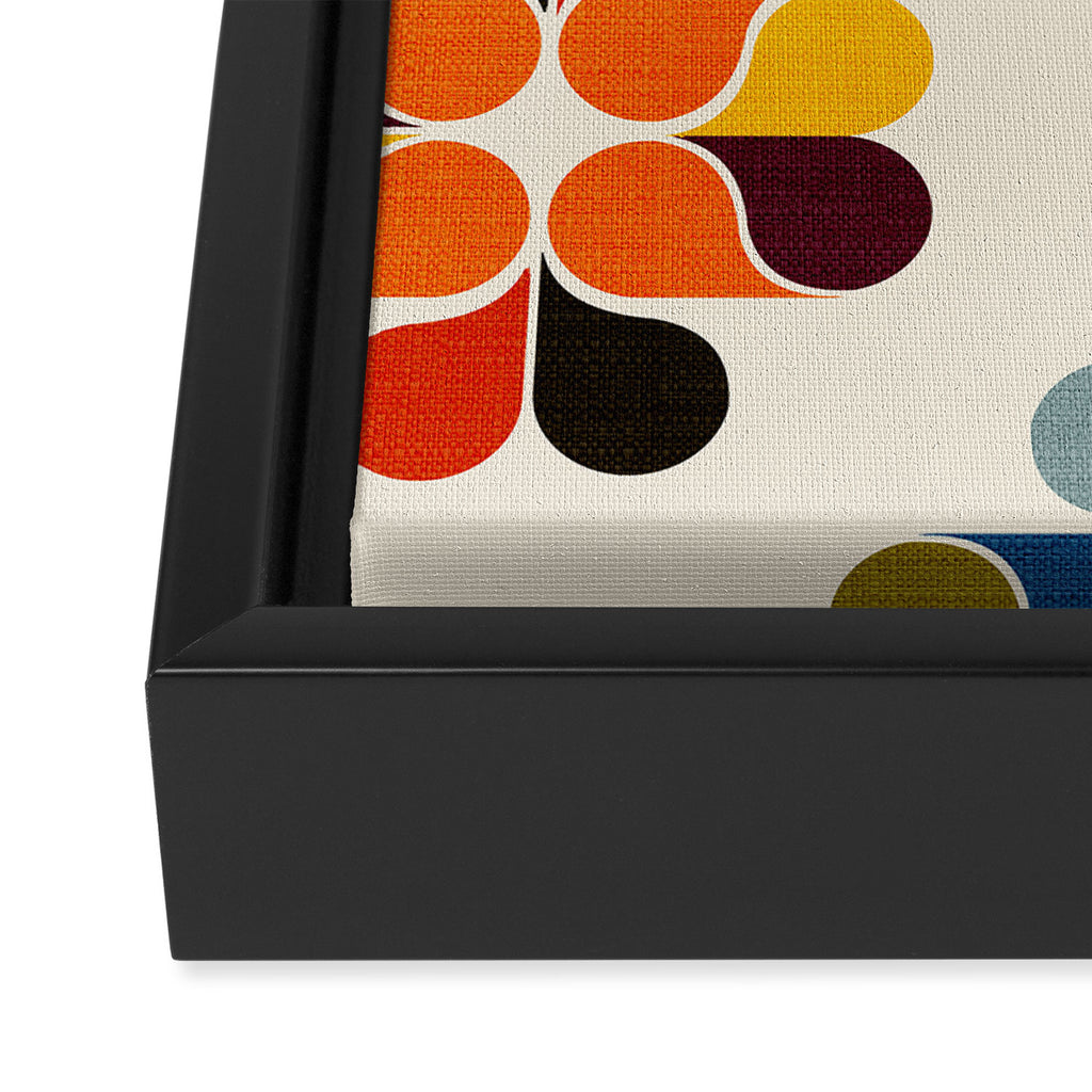 Mod Retro Floral Geometry in Multicolor Framed Canvas Print Gallery Image 3