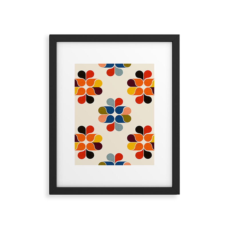 Mod Retro Floral Geometry in Multicolor Framed Art Print Gallery Image 6