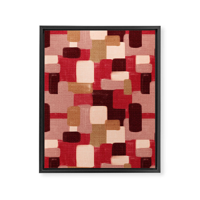 Modern Craft Abstract Pattern - Geometric Pattern Framed Canvas Print Gallery Image 1