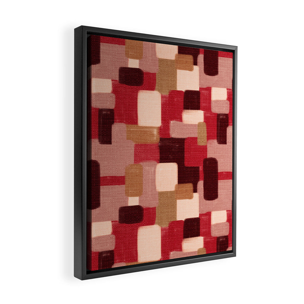 Modern Craft Abstract Pattern - Geometric Pattern Framed Canvas Print Gallery Image 2