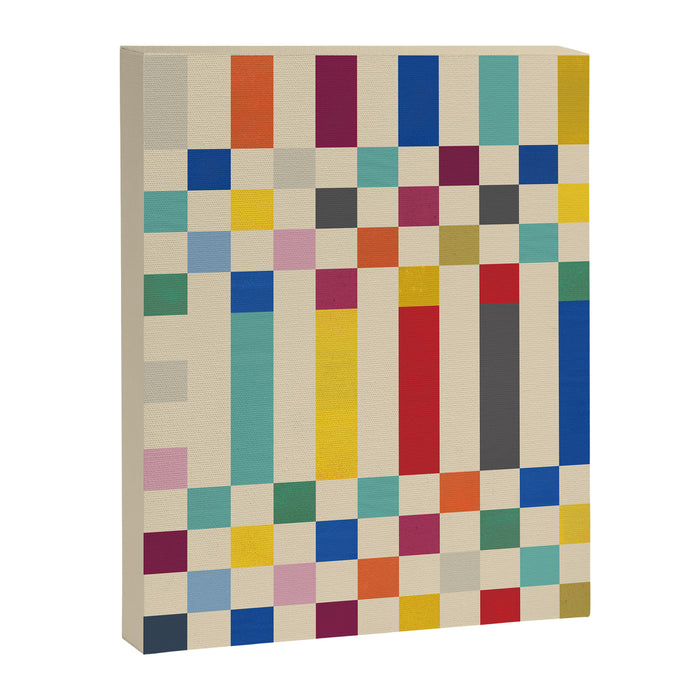 Modern Playful Checkered Abstract Canvas Print Gallery Image 1