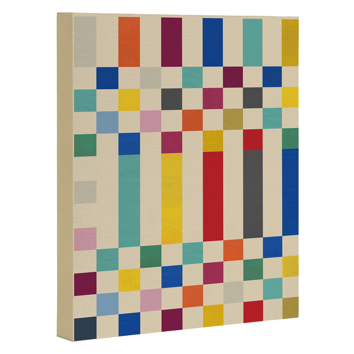 Modern Playful Checkered Abstract Canvas Print Gallery Image 1