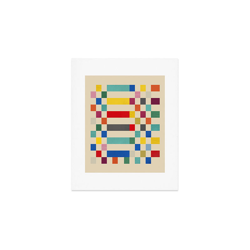 Modern Playful Checkered Abstract Art Print Gallery Image 1