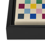 Modern Playful Checkered Abstract Framed Canvas Print Gallery Image 3