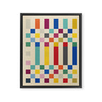 Modern Playful Checkered Abstract Framed Canvas Print Gallery Image 8