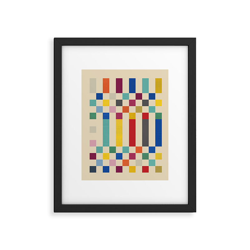 Modern Playful Checkered Abstract Framed Art Print Gallery Image 6