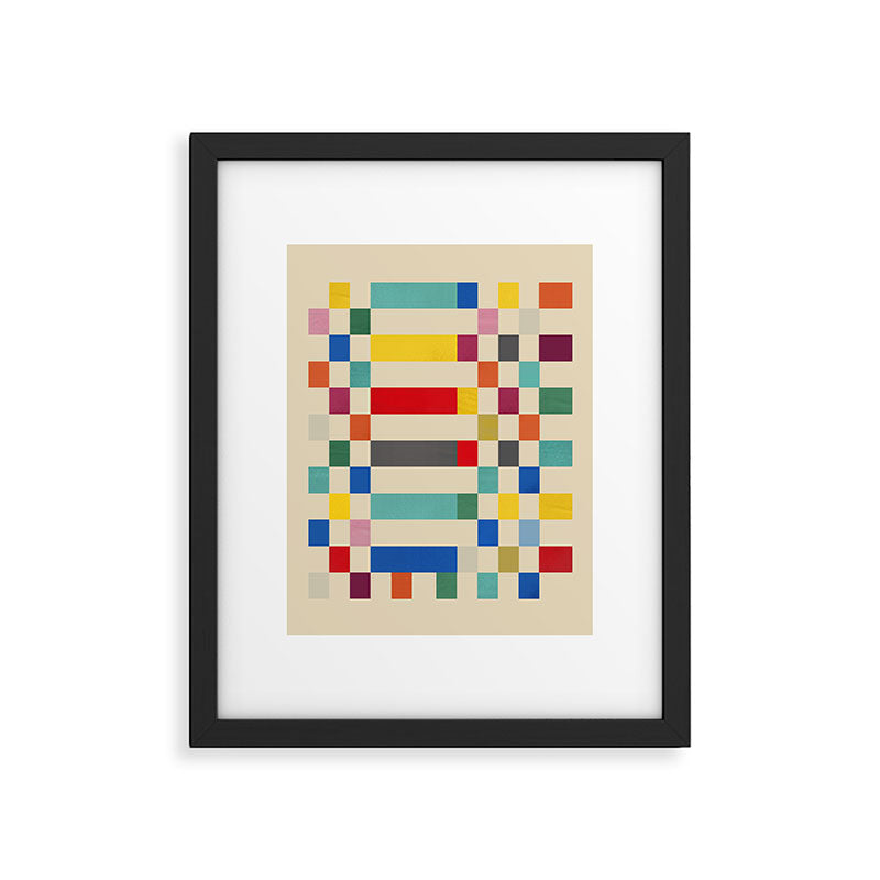 Modern Playful Checkered Abstract Framed Art Print Gallery Image 4
