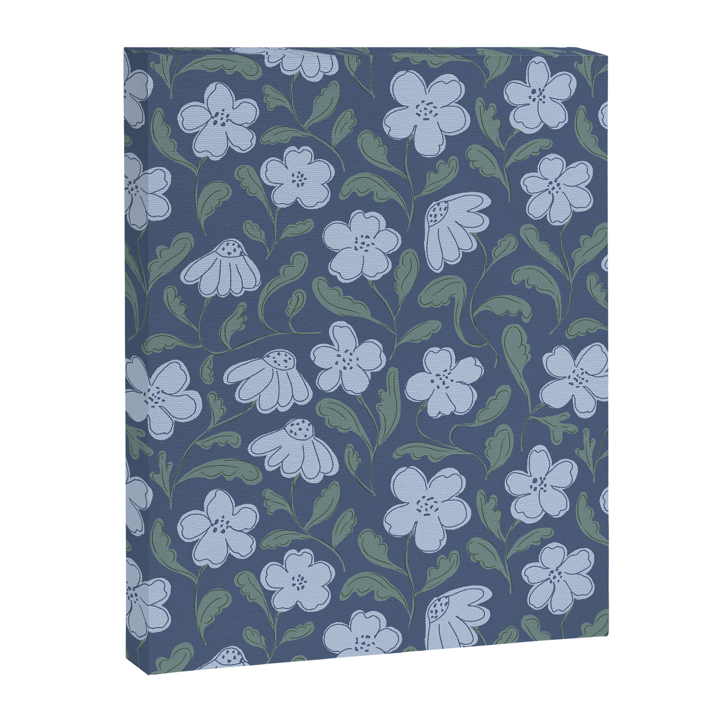 Moody Botanical Blooms on Slate Blue Canvas Print Gallery Image 8