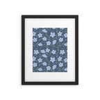 Moody Botanical Blooms on Slate Blue Framed Art Print Gallery Image 6