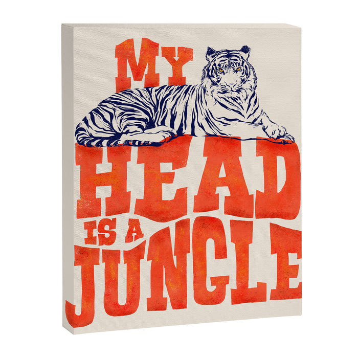 My Head is a Jungle-Tiger typography Canvas Print Gallery Image 1
