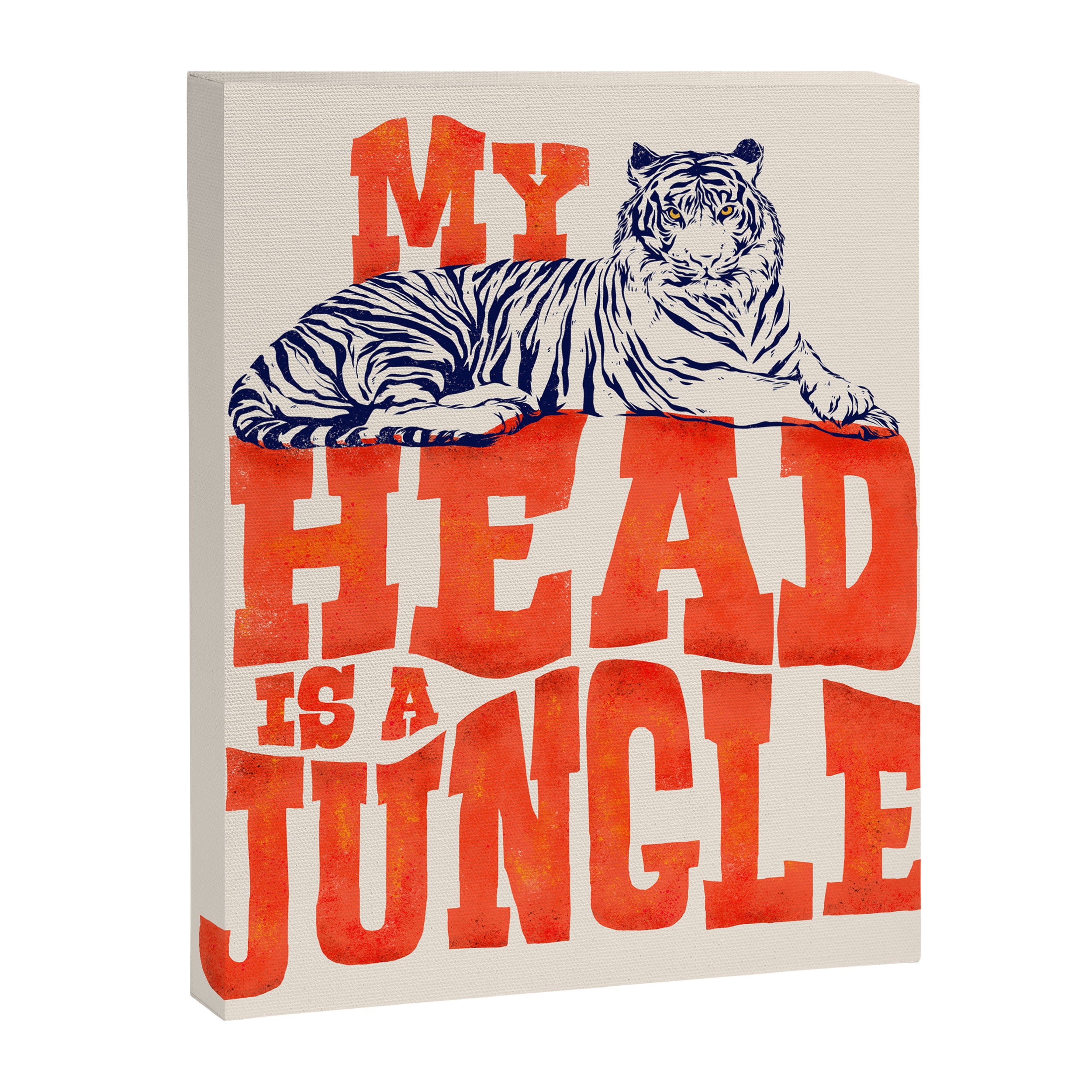 My Head is a Jungle-Tiger typography Canvas Print Gallery Image 8